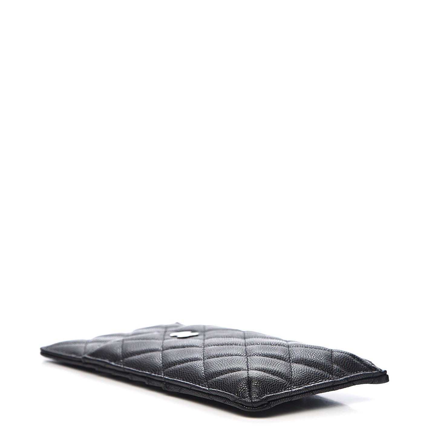 Caviar Quilted Classic Flat Wallet Pouch Black