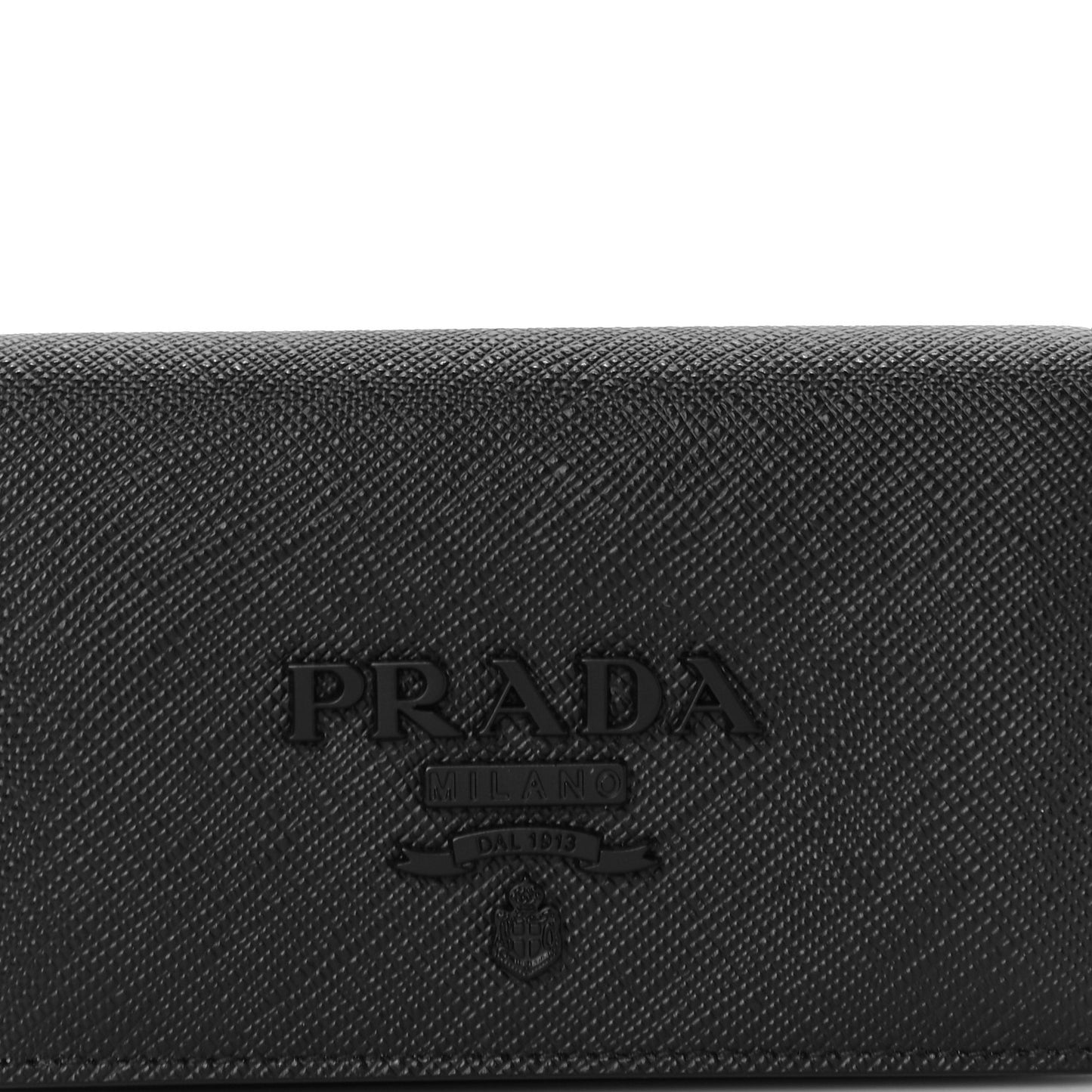 Saffiano Shine Monochrome Metal Business Card Holder Black