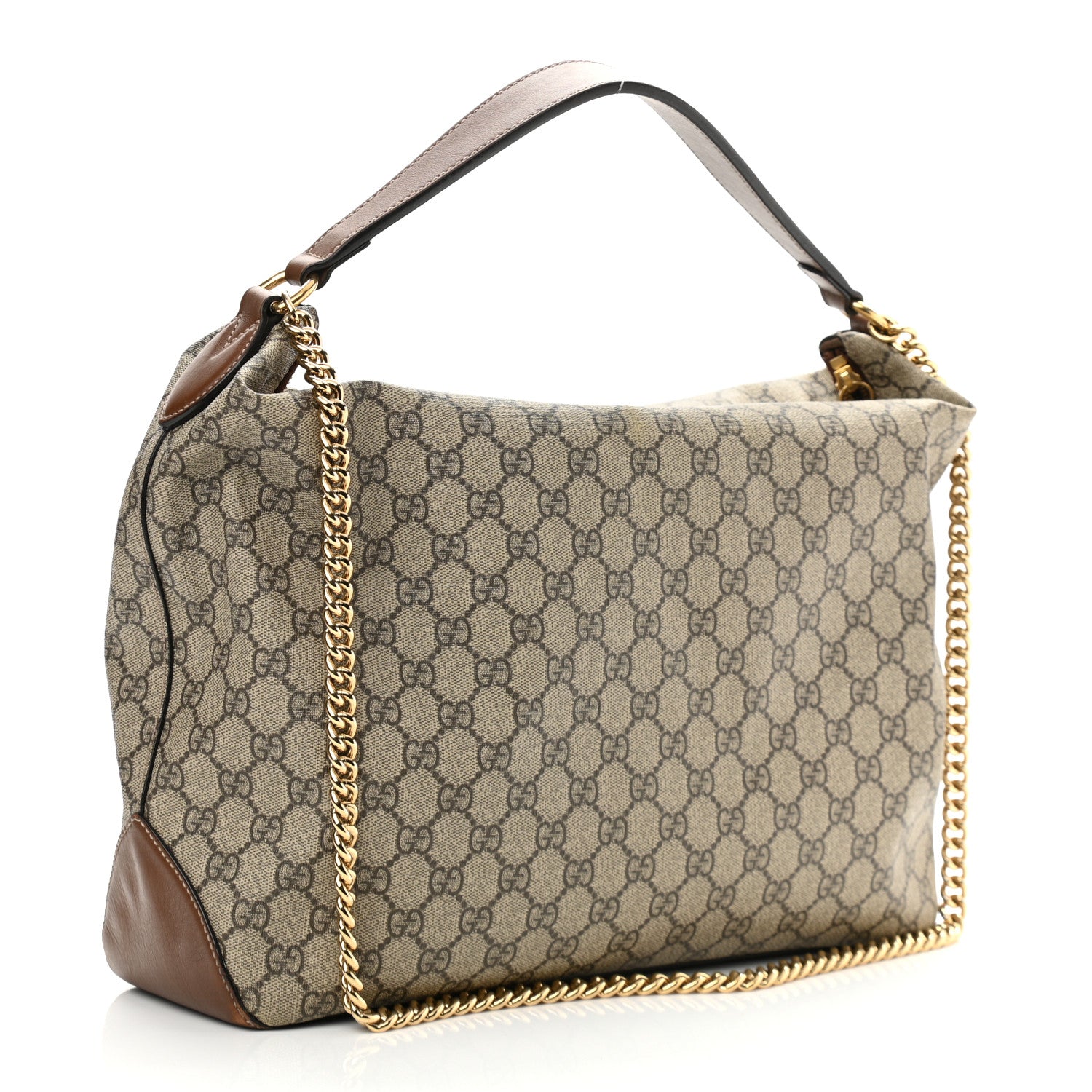 Gucci GG Supreme Monogram Large Linea A Hobo Light Brown 3 of 11