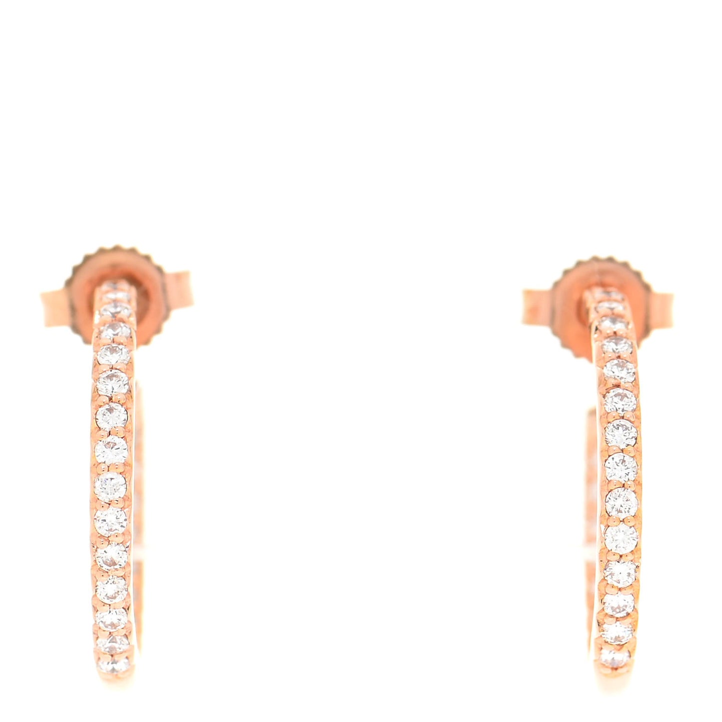 18K Rose Gold Diamond .37ctw Inside Out Open Hoop Earrings