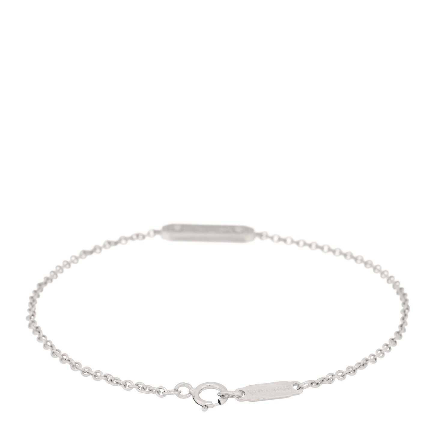 18K White Gold Diamond Tag Chain Bracelet