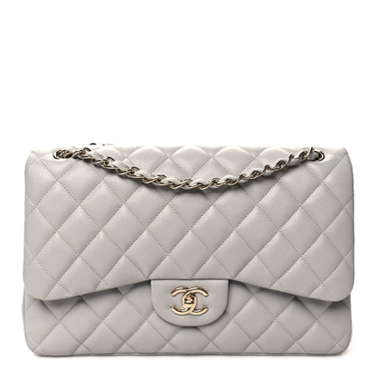 Chanel Caviar Quilted Jumbo Double Flap Grey 1 of 11