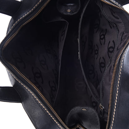 Chanel Calfskin Contrast Stitch Surpique Bowler Black 7 of 10
