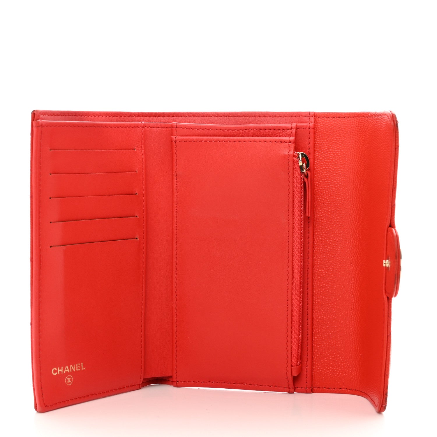 Chanel Caviar Quilted Medium Flap Wallet Red 5 of 14