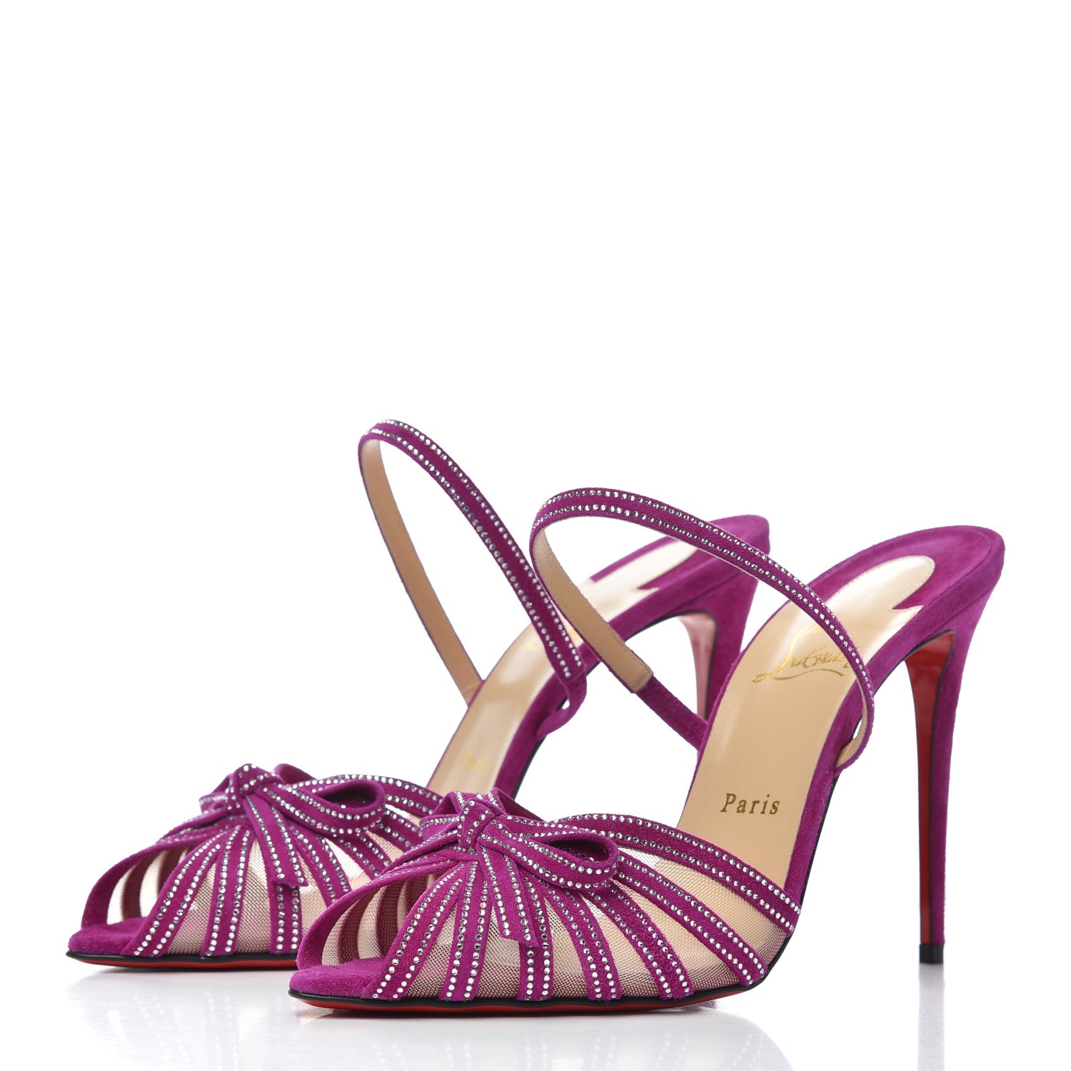 Christian Louboutin Rete Strass Araborda 100 Pumps 40 Richelieu 3 of 18