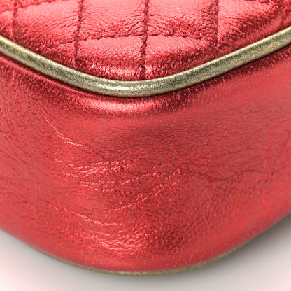 Gucci Laminated Nappa Trapuntata Mini Zumi Dome Shoulder Bag Rosso Jasmine Green Rame 8 of 8