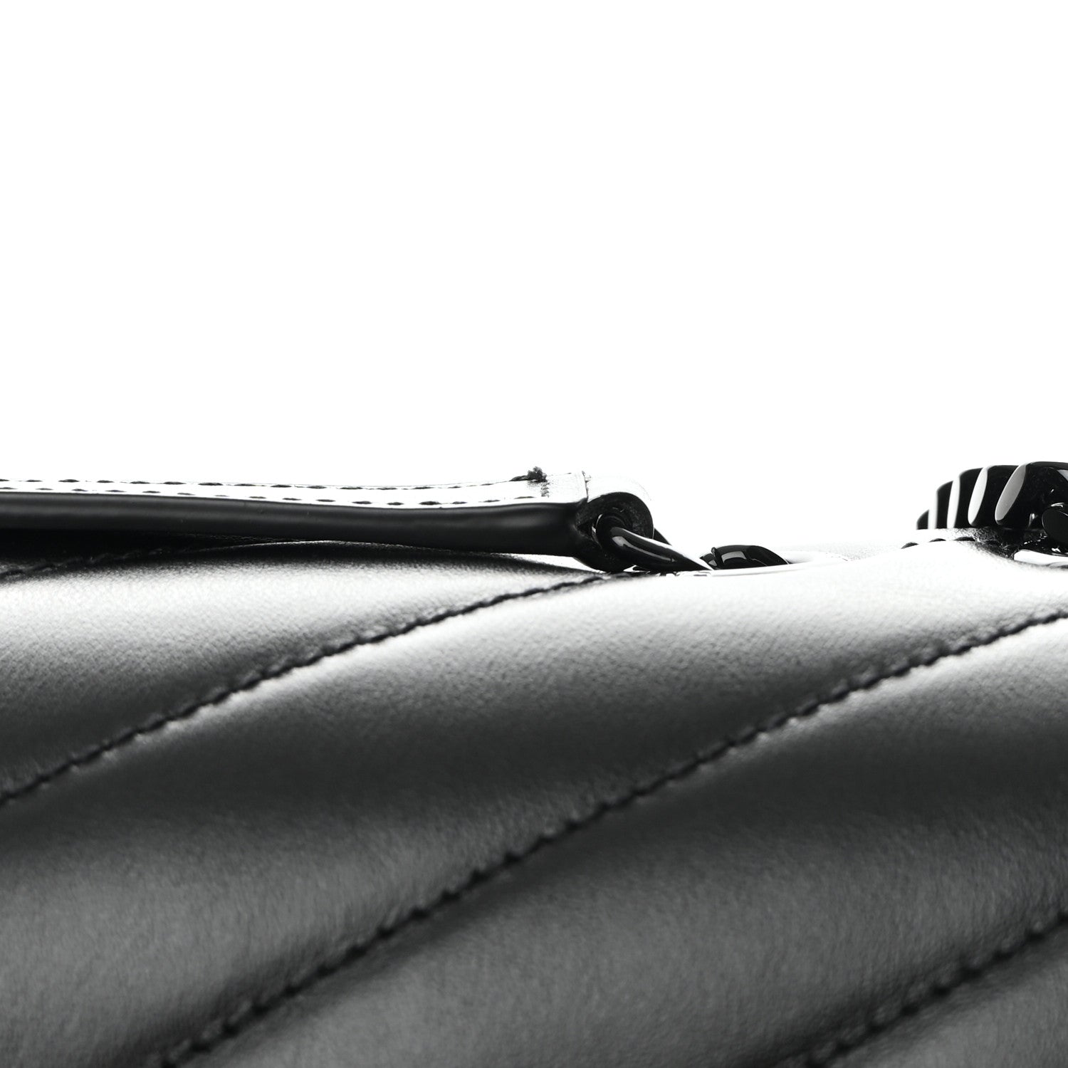 Saint Laurent Calfskin Y Quilted Monogram Monochrome Medium Loulou Chain Satchel Black 12 of 13