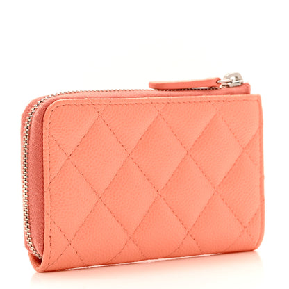 Chanel Caviar Quilted Zipped Key Holder Case Coral 3 of 7