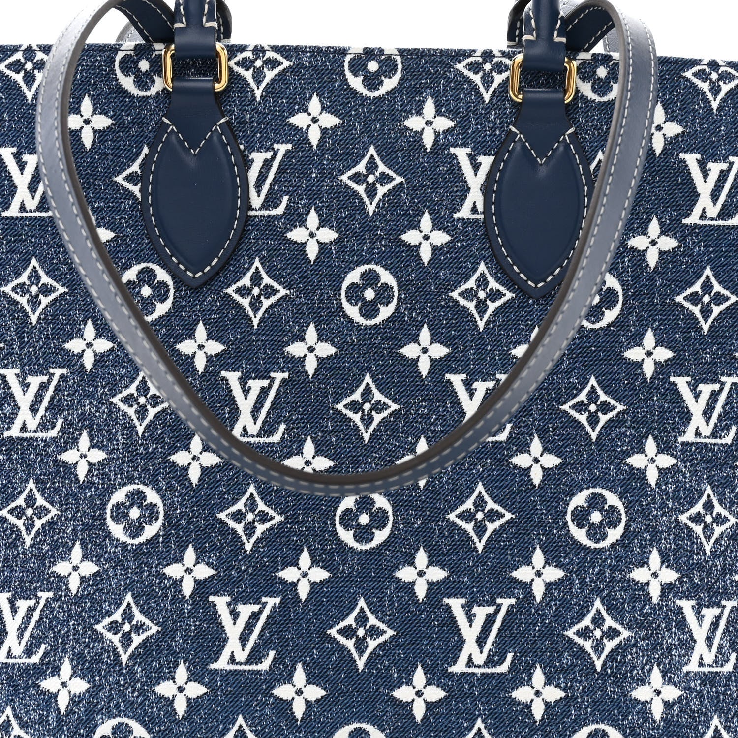 Louis Vuitton Monogram Jacquard Denim Onthego MM Bleu 7 of 9