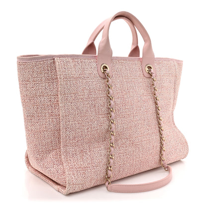 Chanel Lurex Boucle Deauville Medium Tote  Pink 3 of 13