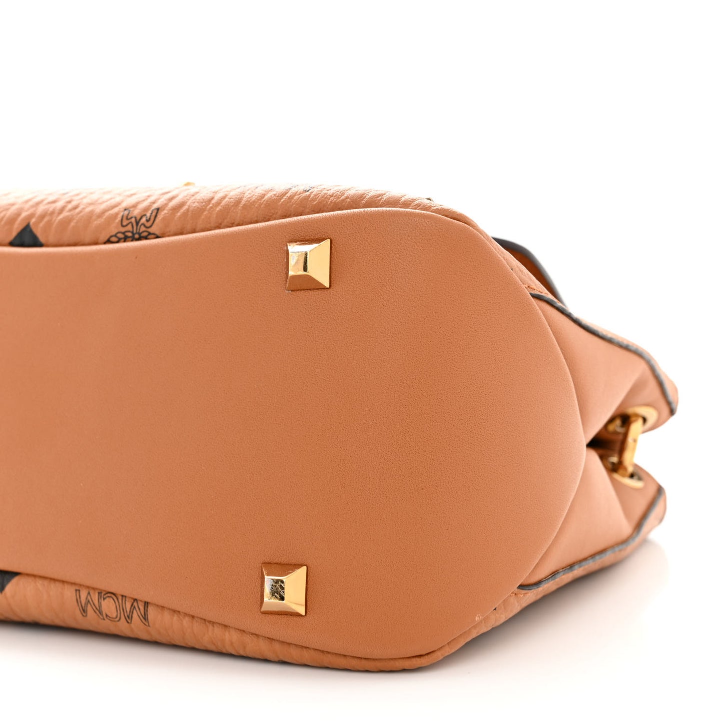 Visetos Studded Flap Shoulder Bag Cognac