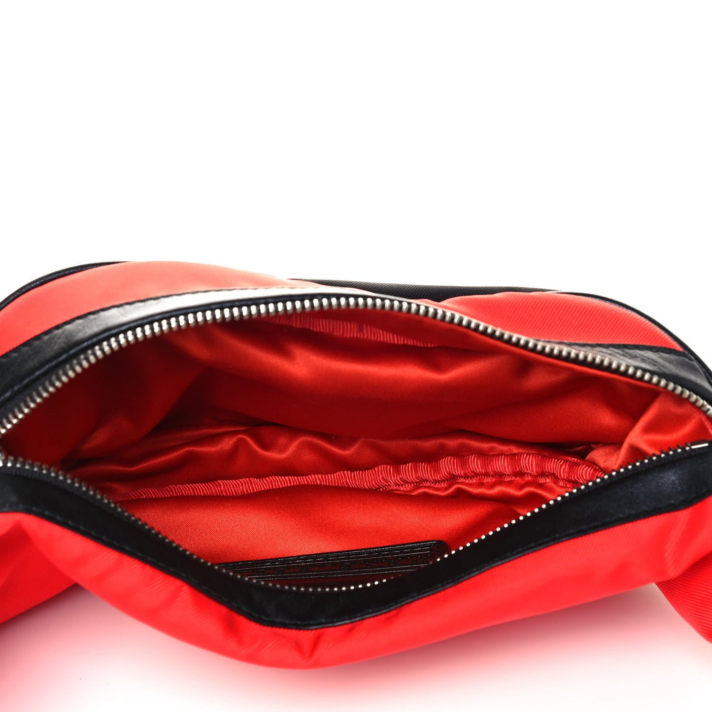 Nylon Sport Belt Bag Black White Red