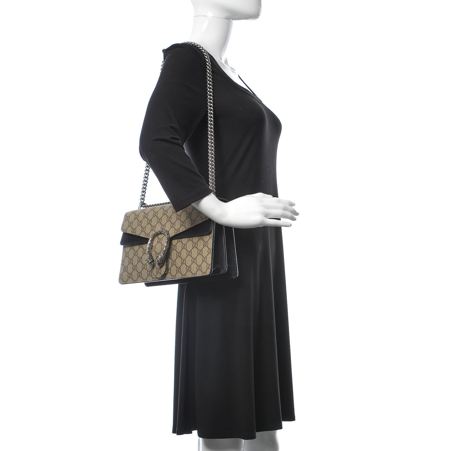 Gucci GG Supreme Monogram Small Dionysus Shoulder Bag Black 2 of 12