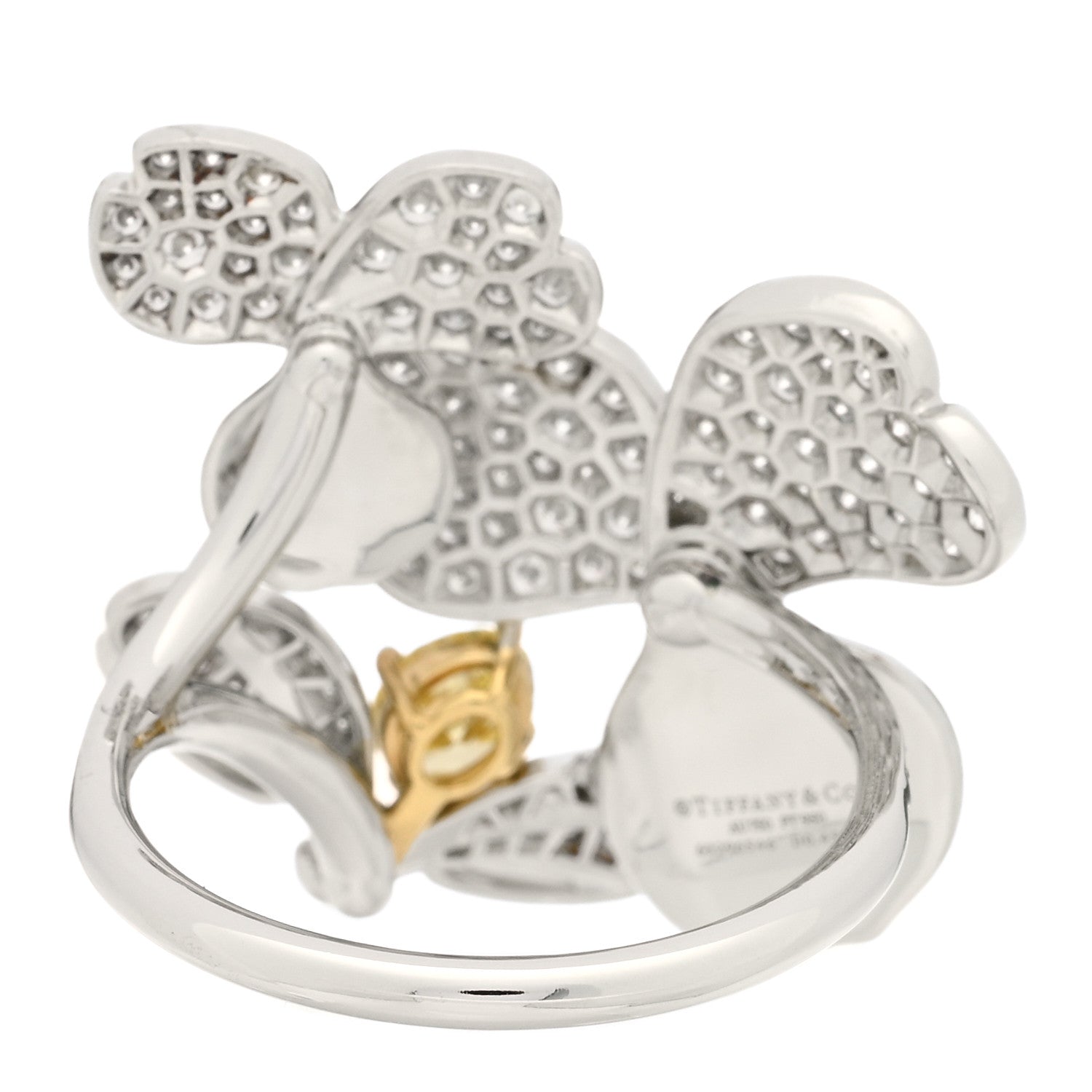 Tiffany Platinum Yellow Diamond Firefly Paper Flowers Cluster Ring 60 9.25 4 of 6