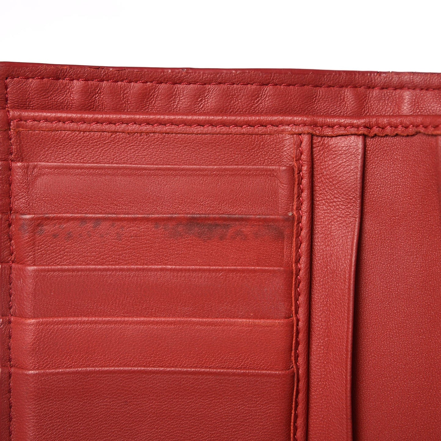 Nappa Intrecciato French Wallet China Red
