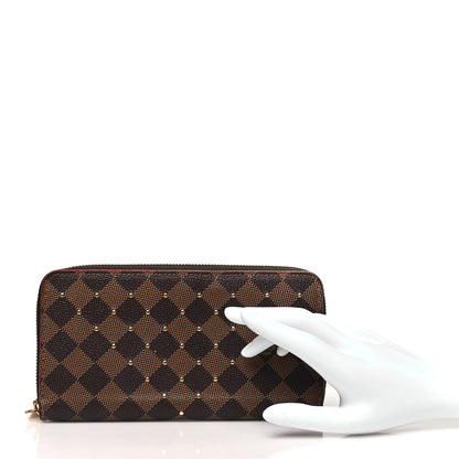 Louis Vuitton Damier Ebene Studded Zippy Wallet Cherry 2 of 8