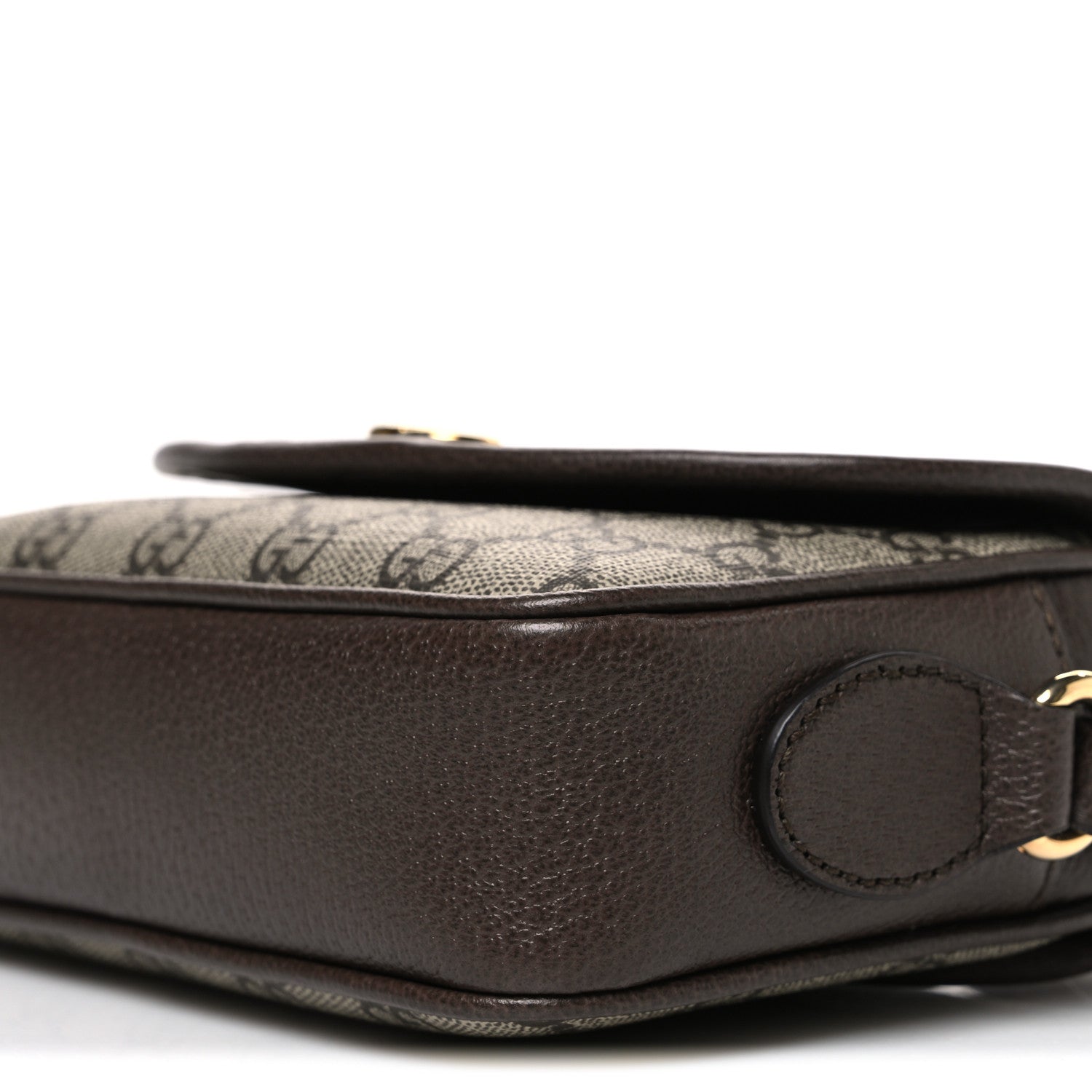 Gucci GG Supreme Monogram Textured Dollar Calfskin Mini Ophidia Flap Shoulder Bag Beige Ebony New Acero 10 of 10