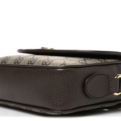 Gucci GG Supreme Monogram Textured Dollar Calfskin Mini Ophidia Flap Shoulder Bag Beige Ebony New Acero 10 of 10