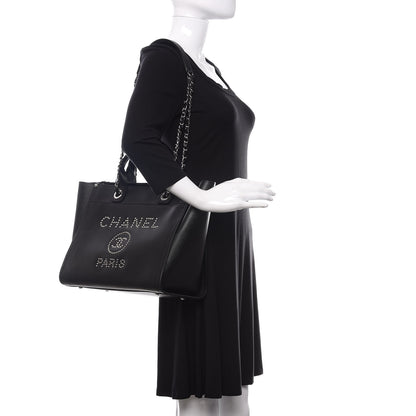 Chanel Caviar Small Studded Deauville Tote Black 2 of 11