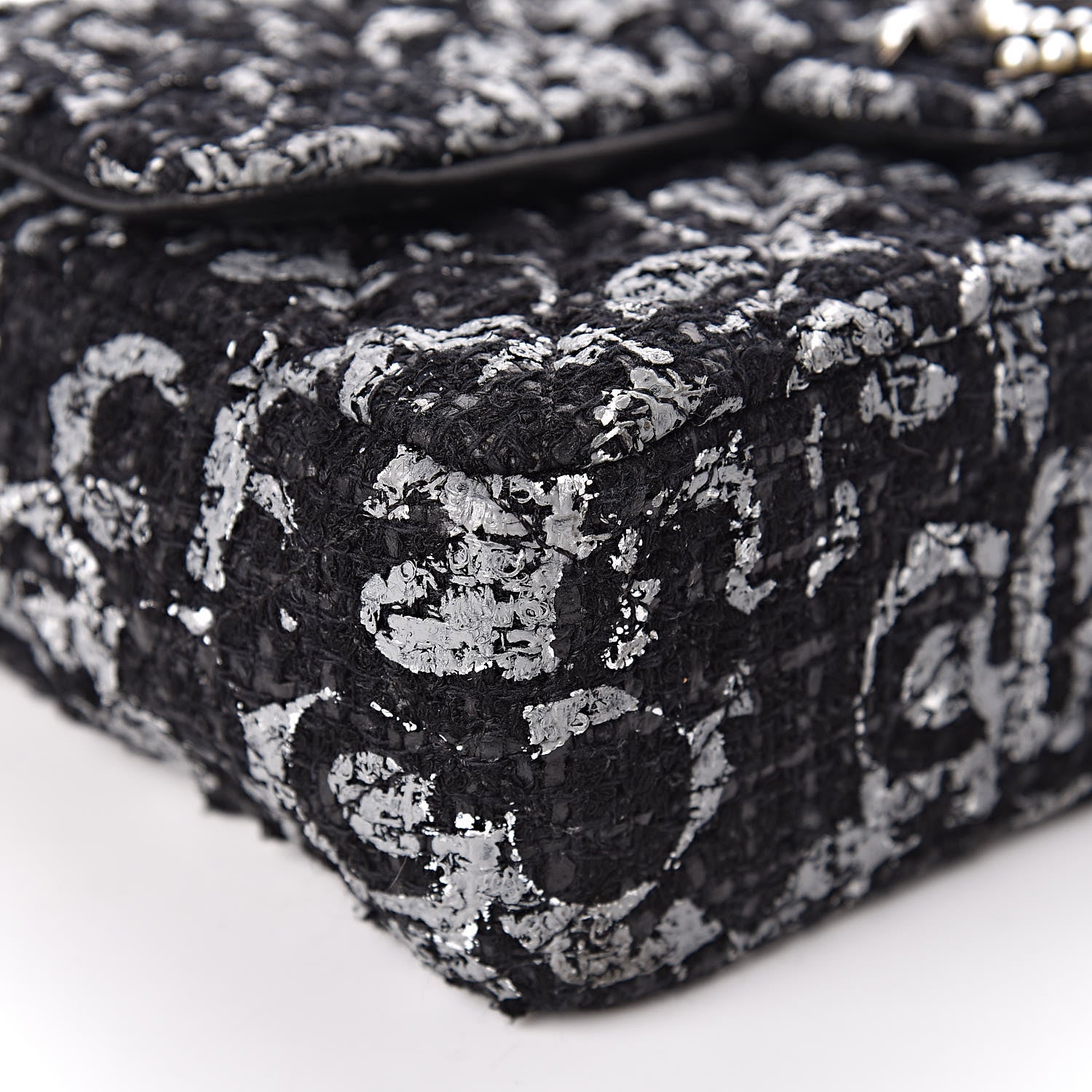 Chanel Tweed Westminster Pearl Flap Black 5 of 15