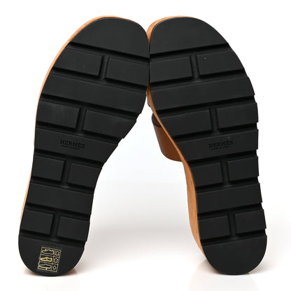 Hermes Calfskin Suede Eze 30 Sandals 38 Naturel 5 of 9
