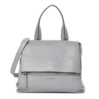 Givenchy Grained Calfskin Medium Pandora Pure Flap Bag Pearl Grey 1 of 14