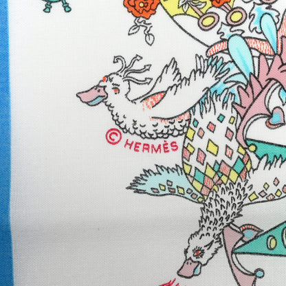 Hermes Silk La Folle Parade Pocket Handkerchief 3 of 4