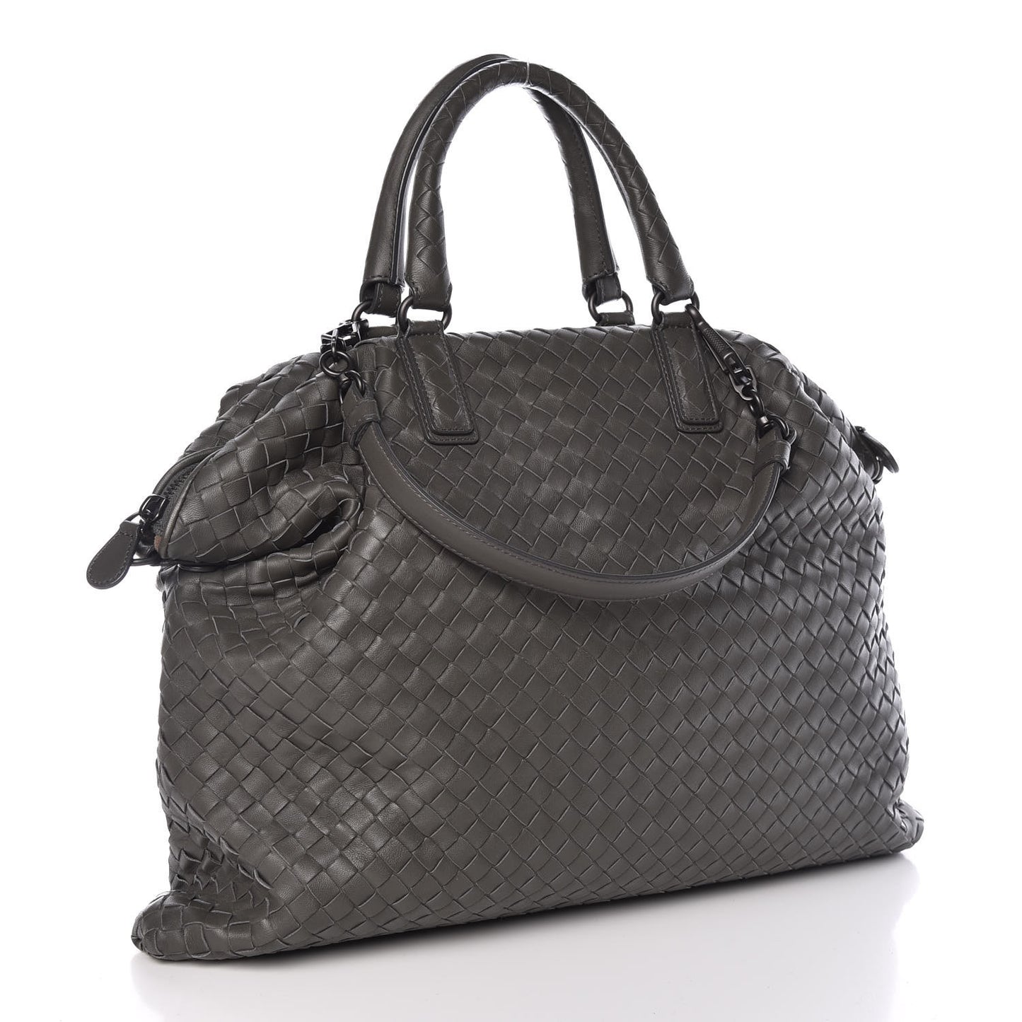 Nappa Intrecciato Medium Convertible Tote Grey