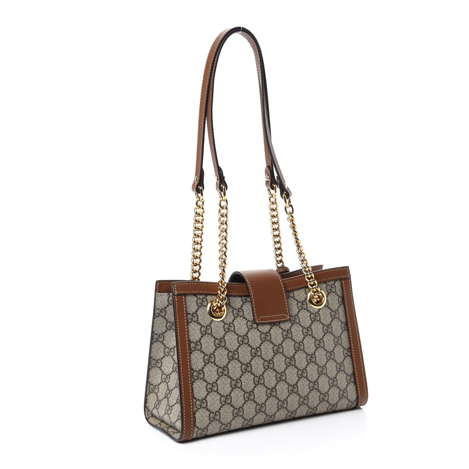 Gucci GG Supreme Monogram Calfskin Small Padlock Tote Beige Ebony Tuscany 3 of 10