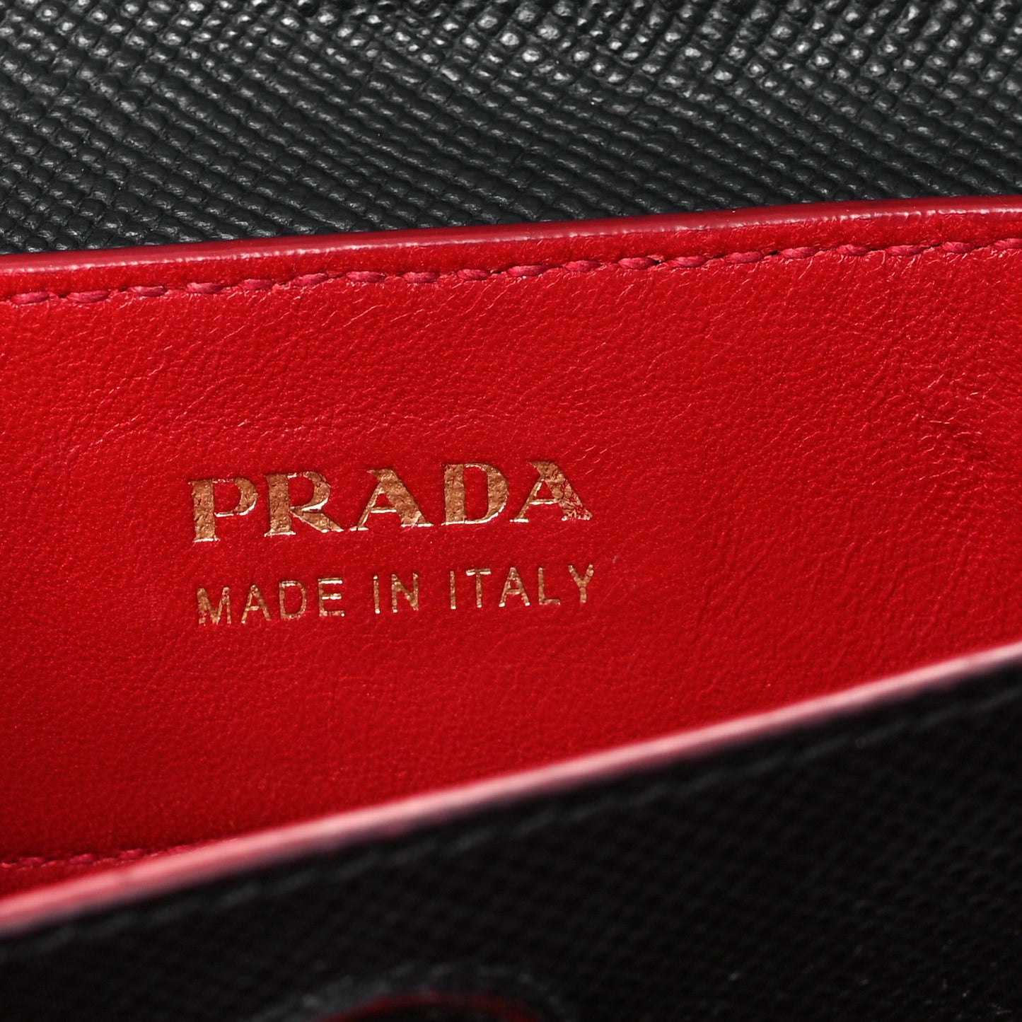 Saffiano Cuir Large Double Bag Black Fuoco