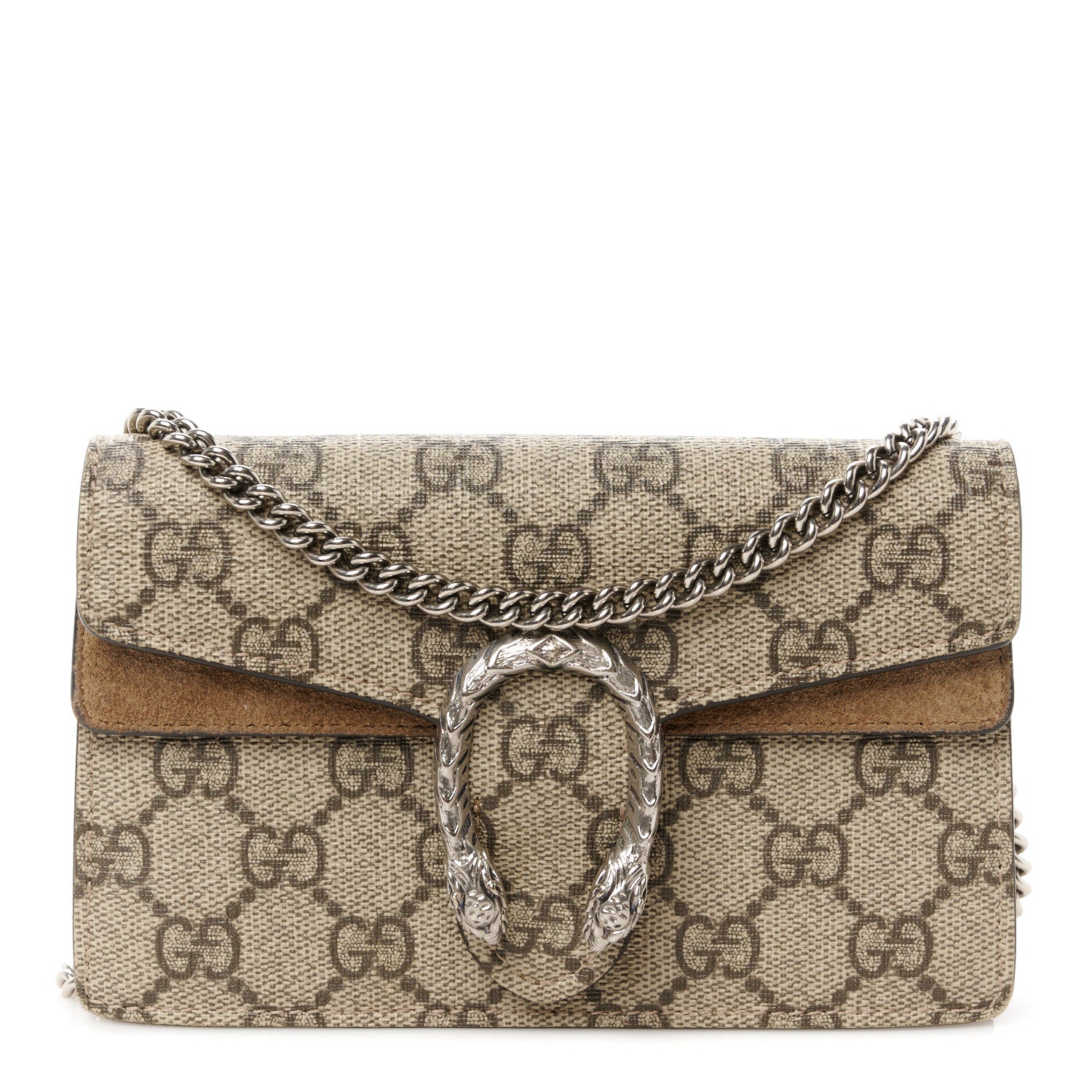 Gucci GG Supreme Monogram Super Mini Dionysus Shoulder Bag Taupe 1 of 10
