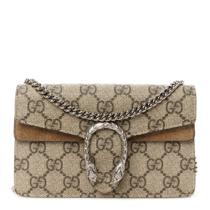Gucci GG Supreme Monogram Super Mini Dionysus Shoulder Bag Taupe 1 of 10