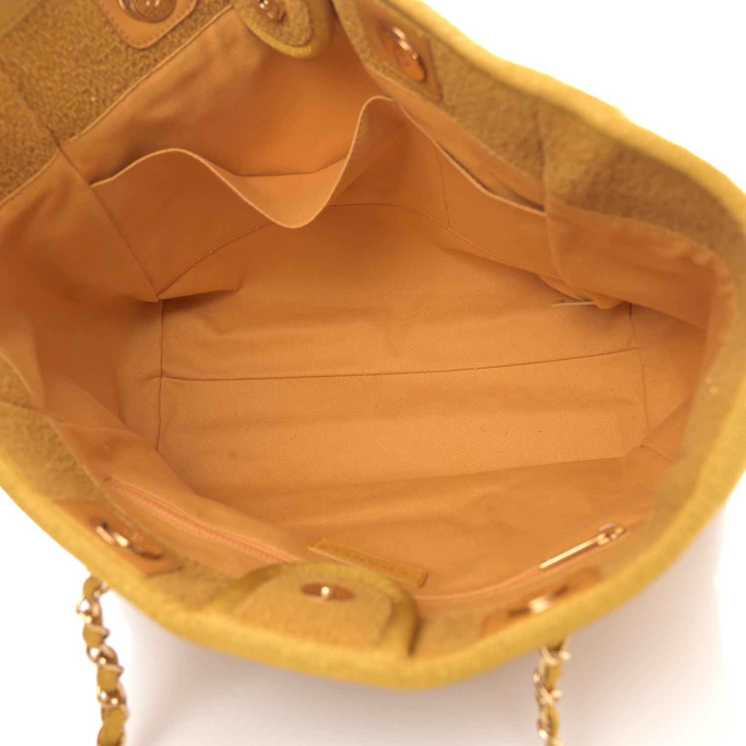 Chanel Lurex Canvas Small Deauville Tote Yellow 4 of 7