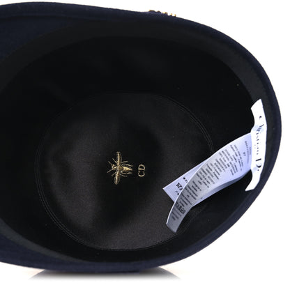Christian Dior Rabbit Felt Hat 57 Navy 7 of 8