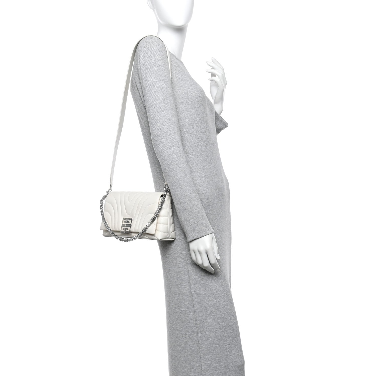 Givenchy Calfskin Quilted Small 4G Shoulder Bag Ivory 1779511