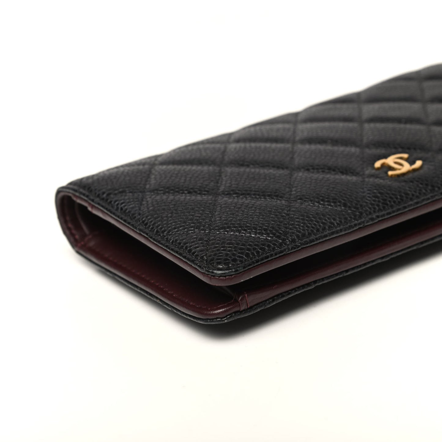 Caviar Quilted Yen Wallet Black