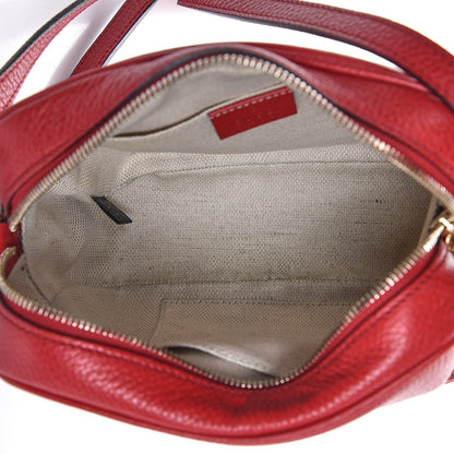 Gucci Pebbled Calfskin Small Soho Disco Bag Tabasco Red 5 of 7