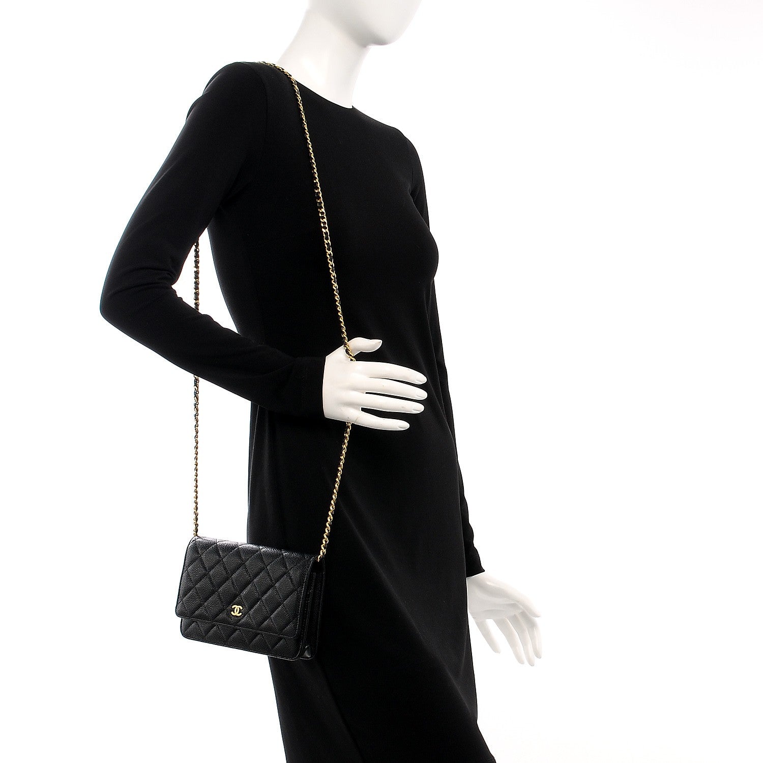 Chanel Caviar Quilted Wallet On Chain WOC Black 2 of 17