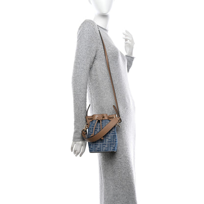 Fendi Denim Vitello King F is Fendi FF Embroidered Mini Mon Tresor Bucket Bag 2 of 11