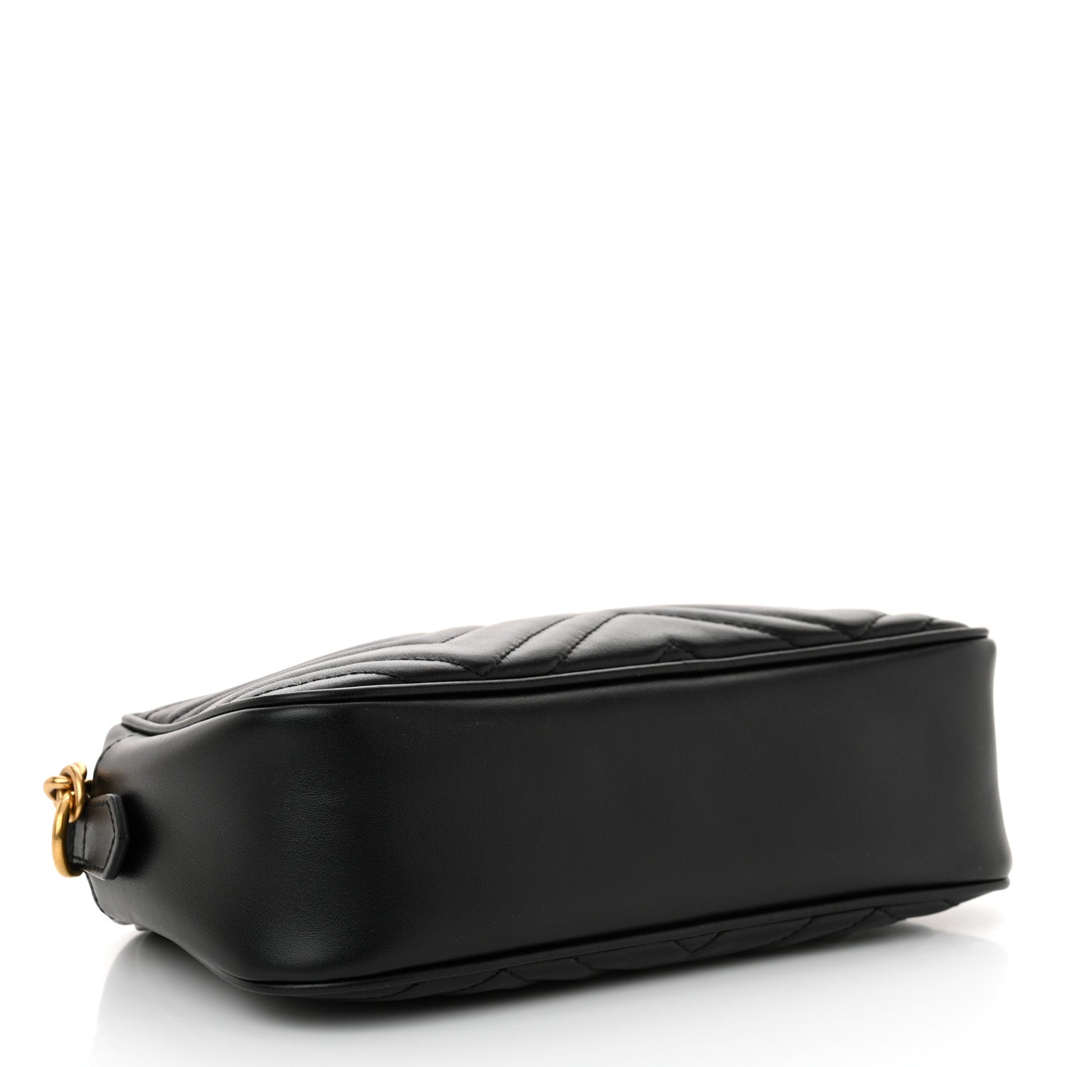 Gucci Calfskin Matelasse Small GG Marmont Chain Shoulder Bag Black 4 of 11