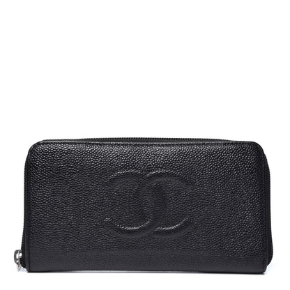 Chanel Caviar Large Timeless CC Zip Around Wallet Black 1 of 12