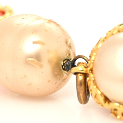 Chanel Pearl Enamel Heart Clip On Earrings Gold 5 of 5