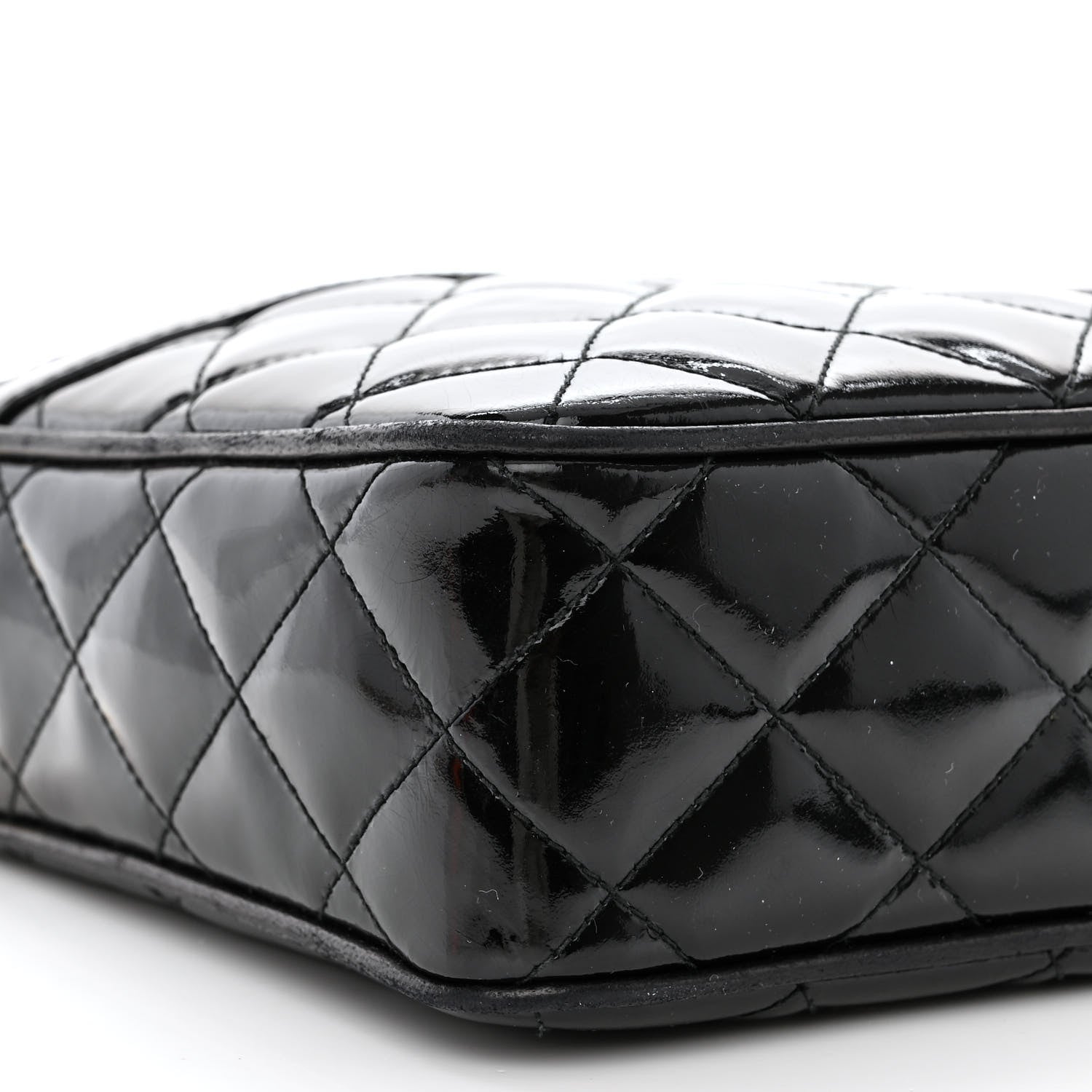 Chanel Patent Quilted Tassel Camera Case Black 9 of 11
