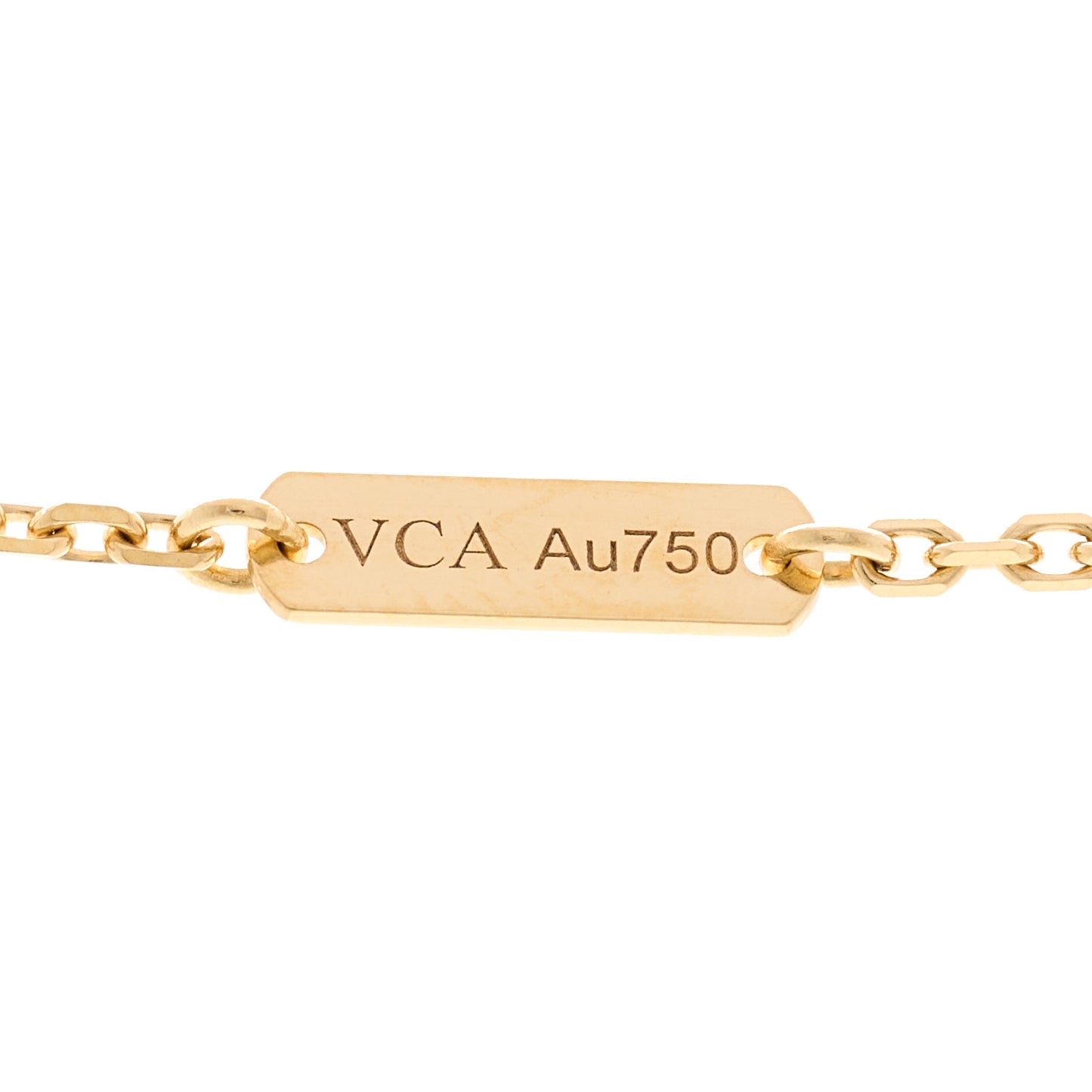 18K Yellow Gold Black Onyx Vintage Alhambra Pendant Necklace
