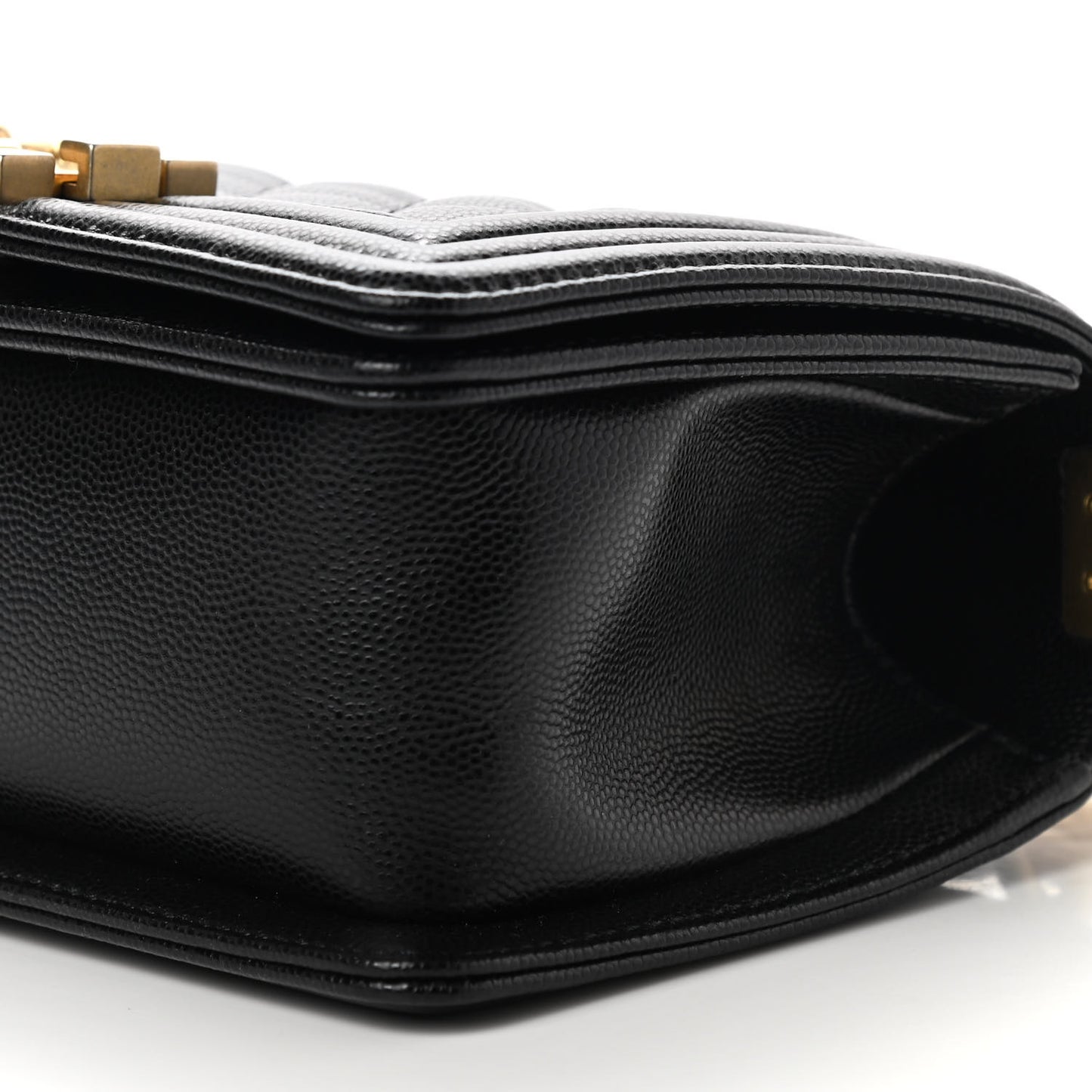 Caviar Quilted Small Boy Flap Black