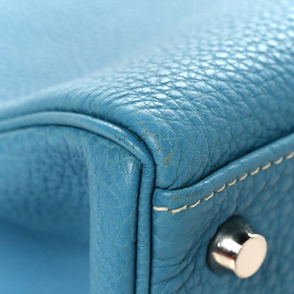 Hermes Togo Kelly Retourne 32 Bleu Jean 11 of 13