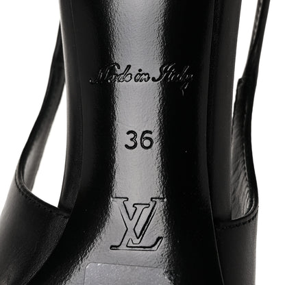 Louis Vuitton Calfskin Urban Twist Slingback Pumps 36 Black 6 of 9