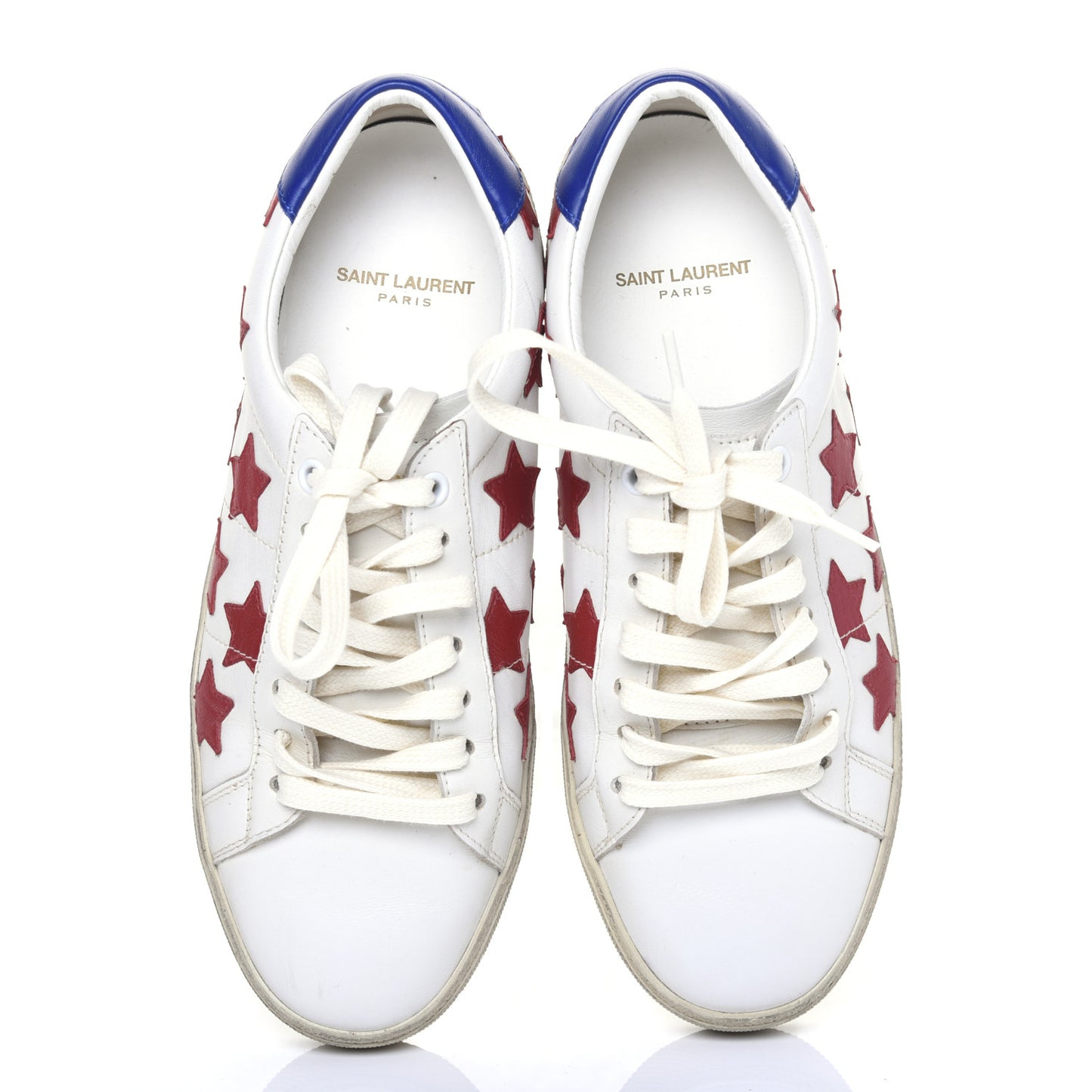 Calfskin Star Court Sneakers 38.5 White Red