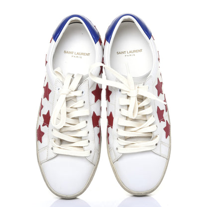 Saint Laurent Calfskin Star Court Sneakers 38.5 White Red 5 of 15