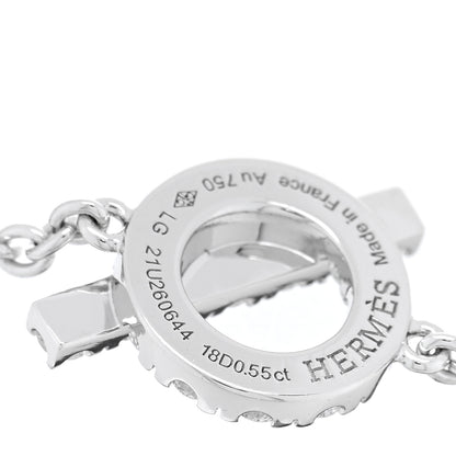 Hermes 18K White Gold Diamond Finesse Bracelet LG 3 of 4
